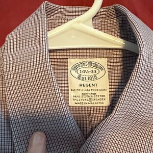 Brooks Brothers Burgundy Checkered Dress Shirt